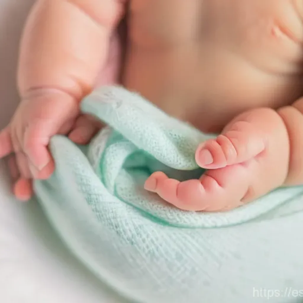 신생아 배꼽 관리법 - **Prompt:** A tender close-up of a parent's hands gently supporting a newborn baby, who is wearing a...