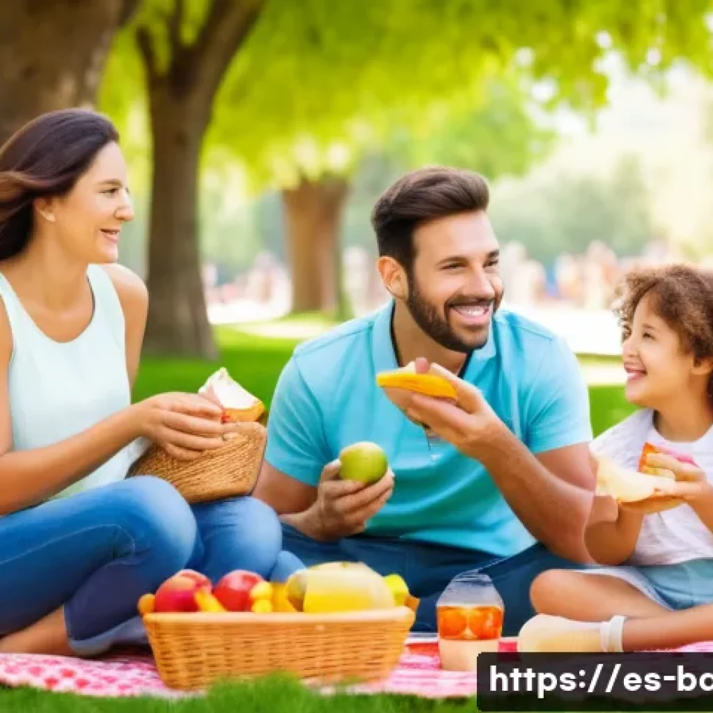 아기와 놀이공원 할인 정보 - A joyful Spanish family, including a mother, father, and two children (one a toddler wearing a diape...
