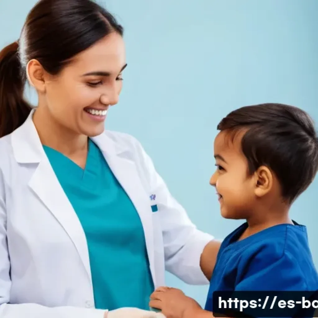 예방접종 필수 리스트 - A warm and inviting scene in a modern medical clinic or pharmacy, where a friendly female doctor or ...