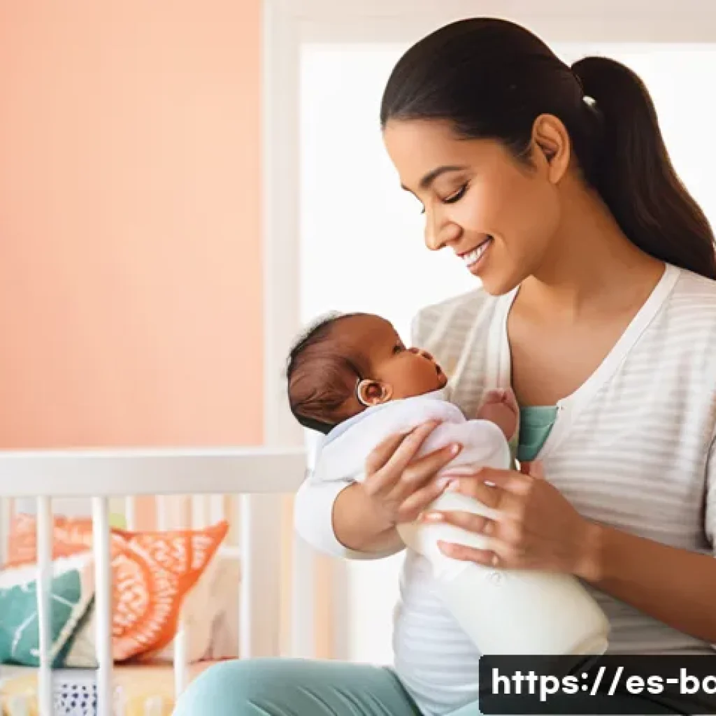 분유 선택 기준 - A loving Hispanic mother gently feeding her infant with a baby bottle filled with infant formula, bo...