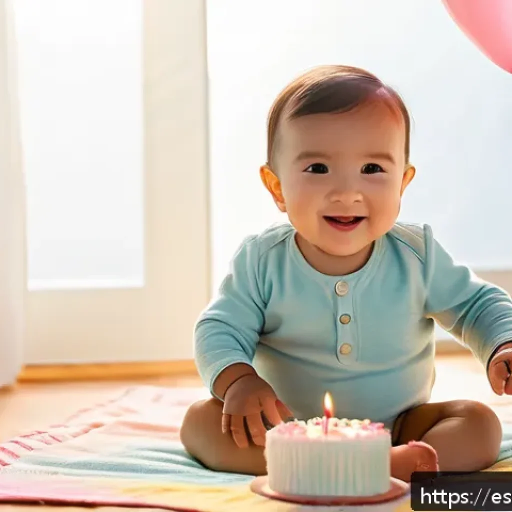 돌잔치 스냅사진 팁 - A warm and tender first birthday party scene in a softly lit room near a large window with natural m...